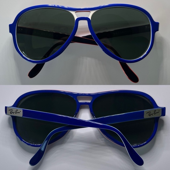 New Vintage B&L RayBan Vagabond G15 Red White Blue Aviator Sunglasses NOS - Picture 2 of 16
